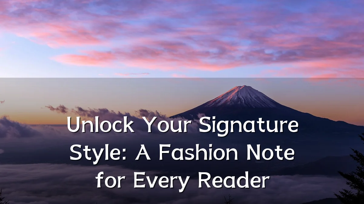 Unlock Your Signature Style: A Fashion Note for Every Reader